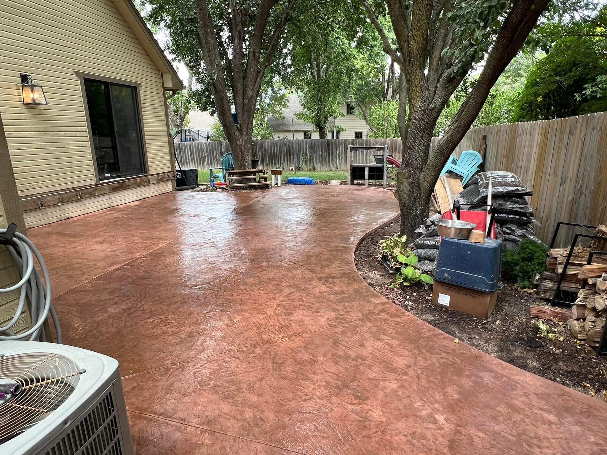 Stamped concrete patio