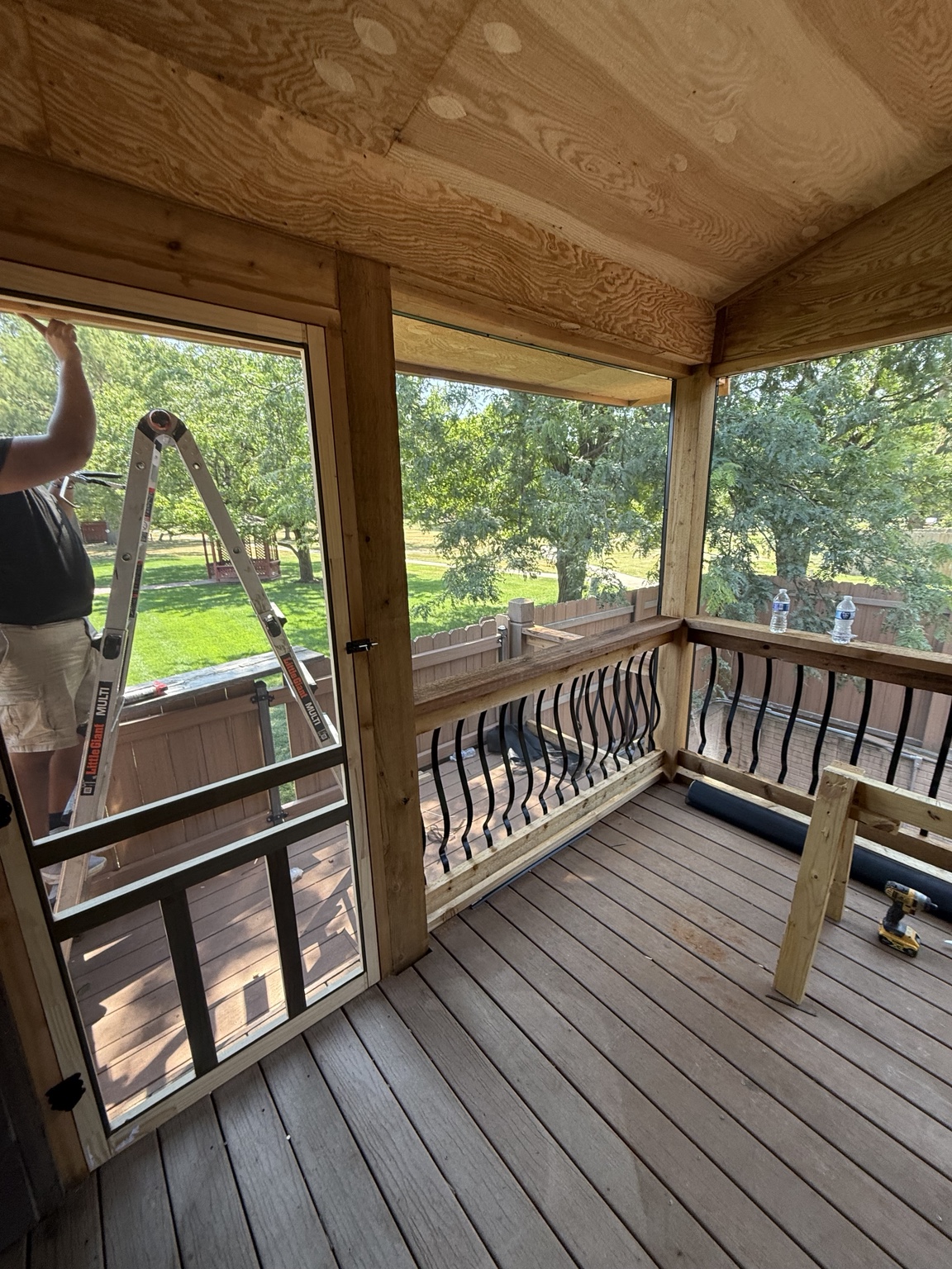 Screened porch interior